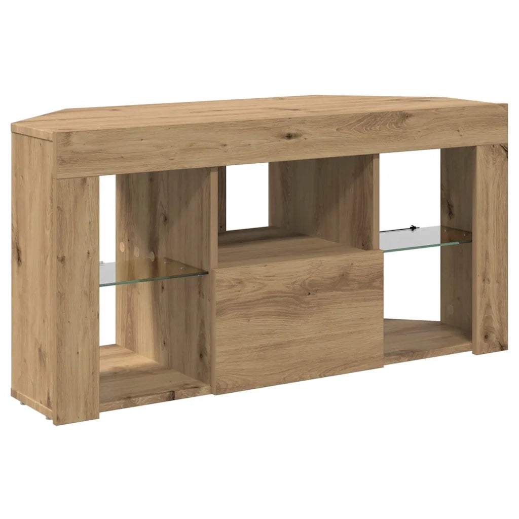 Mobile TV LED Angolare Rovere artigianale 100 x 40 x 50 cm 889804