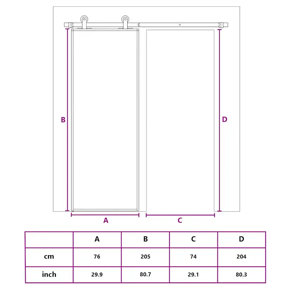 Porta Scorrevole Vetro Smerigliato ESG Alluminio 76x205 cm Nera 151655