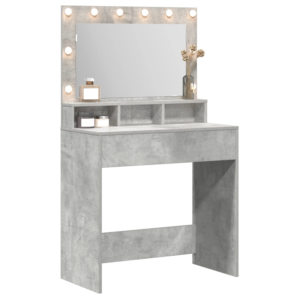 Toletta  con luci LED Grigio cemento 79x41x135 cm