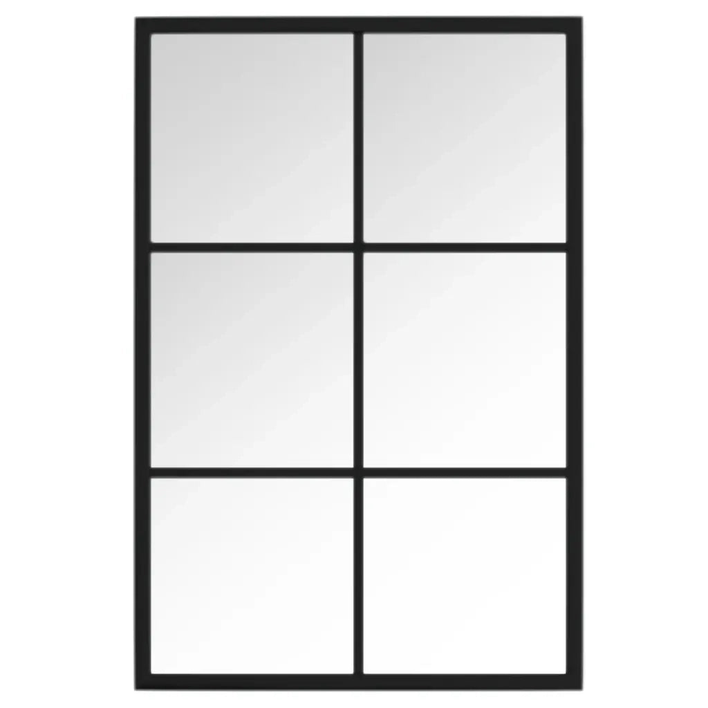 Specchio da Parete-Specchio a Muro-Specchio Decorativo Nero 60x40 cm in Metallo