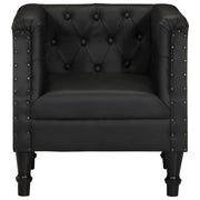 Divano Sedia-Poltrona Nera in Vera Pelle 300986