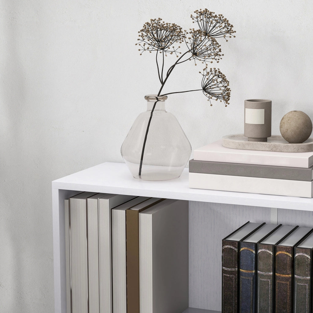 Libreria scaffale con 2 scomparti e ripiano regolabile ¨C zephmum ¨C bianco 60x24x63 cm