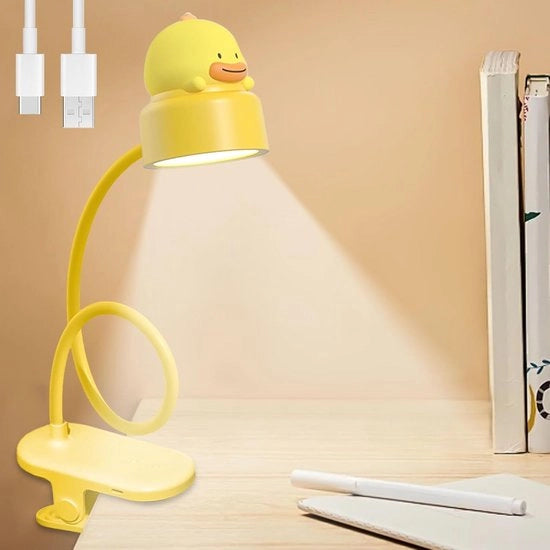 Lampada LED a batterie per bambini con chiusura - 3 livelli di illuminazione & 360° flessibile - luce anti blu - uccello giallo