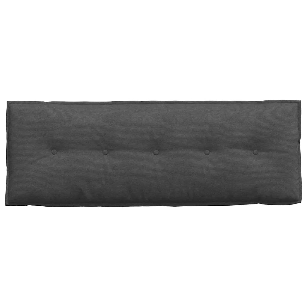 Cuscino per Schiena Grigio scuro 140 x 50 cm Tessuto in Cords 42014866
