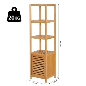 ARMADIO BAGNO 36x33x140 cm Bambù Naturale