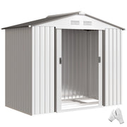 Casetta da giardino ¨C zephmum ¨C bianco metallo 213x130x185 cm