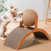Krabplank per gatto, giocattolo per gatti, 2-in-1 letto per gatti & krab giocattolo con krabbal, ideale per grattarsi, giocare e riposare, progettato ergonomicamente per gatti.