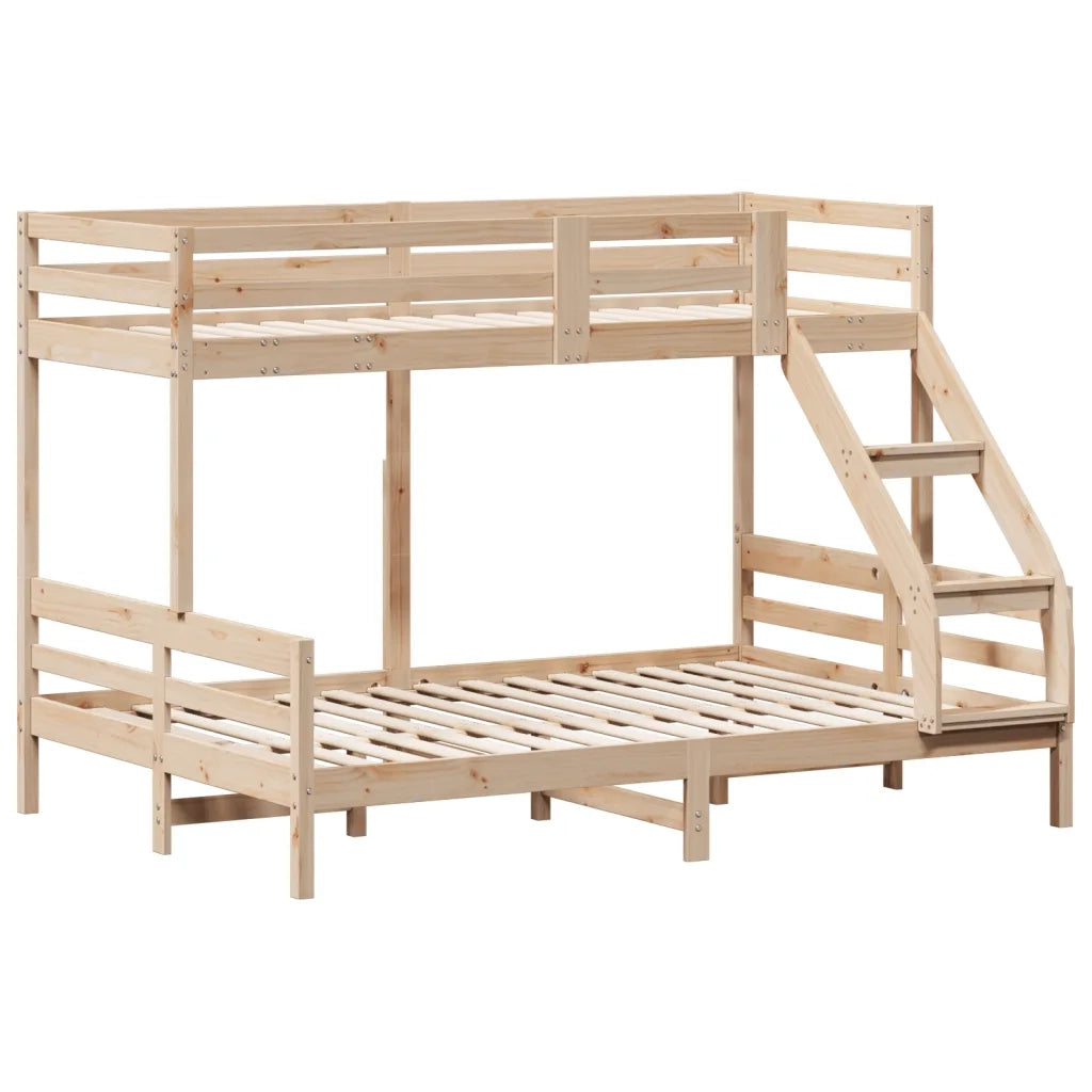 Letto a Castello 80x200/140x200 cm in Legno Massello di Pino