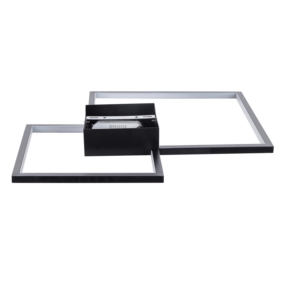 Plafoniera Moderna Illuminazione Integrata Luci LED Quadrate Metallo Nero