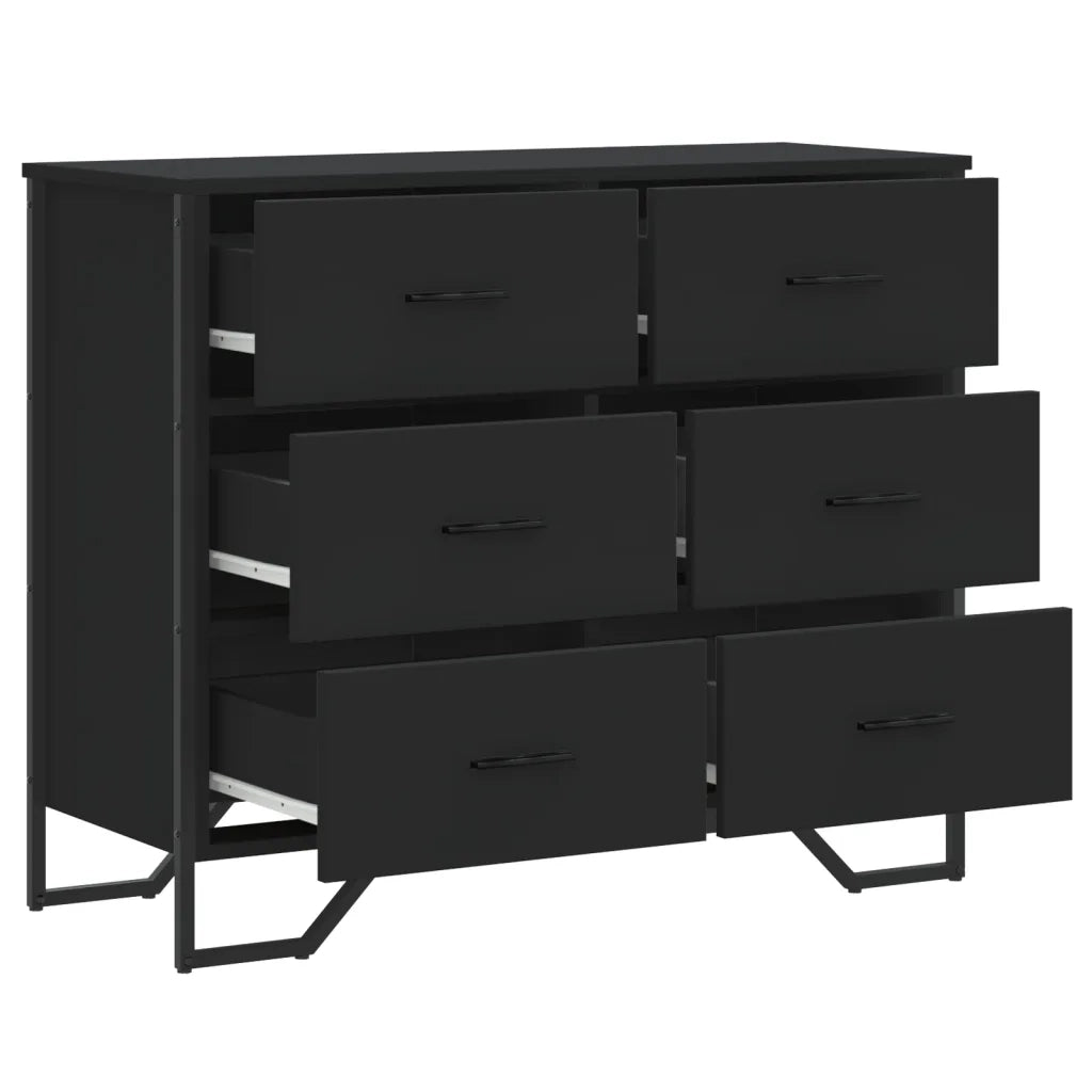 vidaXL Cassettiera Nera 91x35,5x74,5 cm in Truciolato