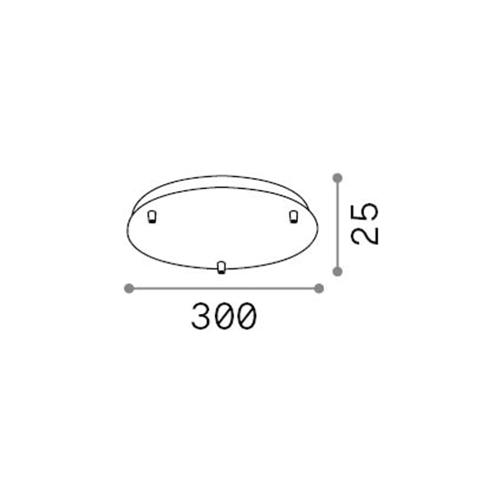 Rosone Standard All In Metallo Cromo 3 Luci