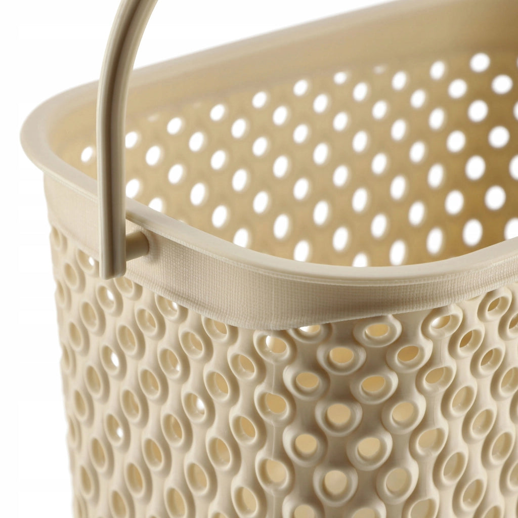 Cestino rettangolare sospeso KADAX per mollette e clip, beige
