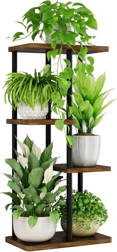 Supporto per fiori per 6 pneumatici per esterno - rastrelliera per piante con pioli per più piante - vaso decorativo per fiori