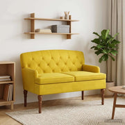 Loveseat con bottoni imbottiti Giallo Chiaro 111 x 65 x 79 cm 42041850