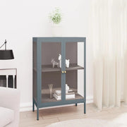 Credenza Antracite 75x35x105 cm in Acciaio e Vetro cod mxl 20174