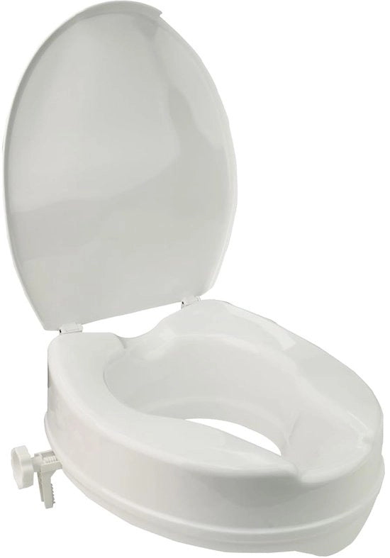 Rialzatore di toilette con apertura sanitaria - 10 cm - bianco