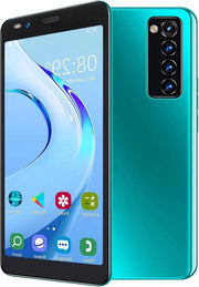 Telefono cellulare Android 5,45 pollici con rilevamento impronte digitali del viso, smontabile, verde.