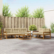 Set di divani da esterno con cuscino 6 pcs Naturale e Beige