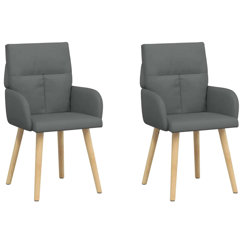 Sedie da pranzo 2 pcs Tessuto Grigio Scuro 60 x 56 x 96 cm 42034359