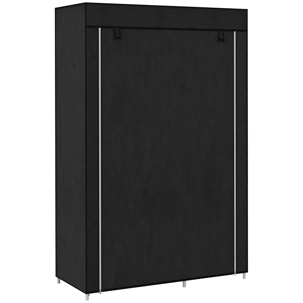 Armadio Pieghevole in Tessuto con 6 Ripiani e 1 Appendiabiti ¨C Zephmum ¨C Nero 103x43x162.5cm