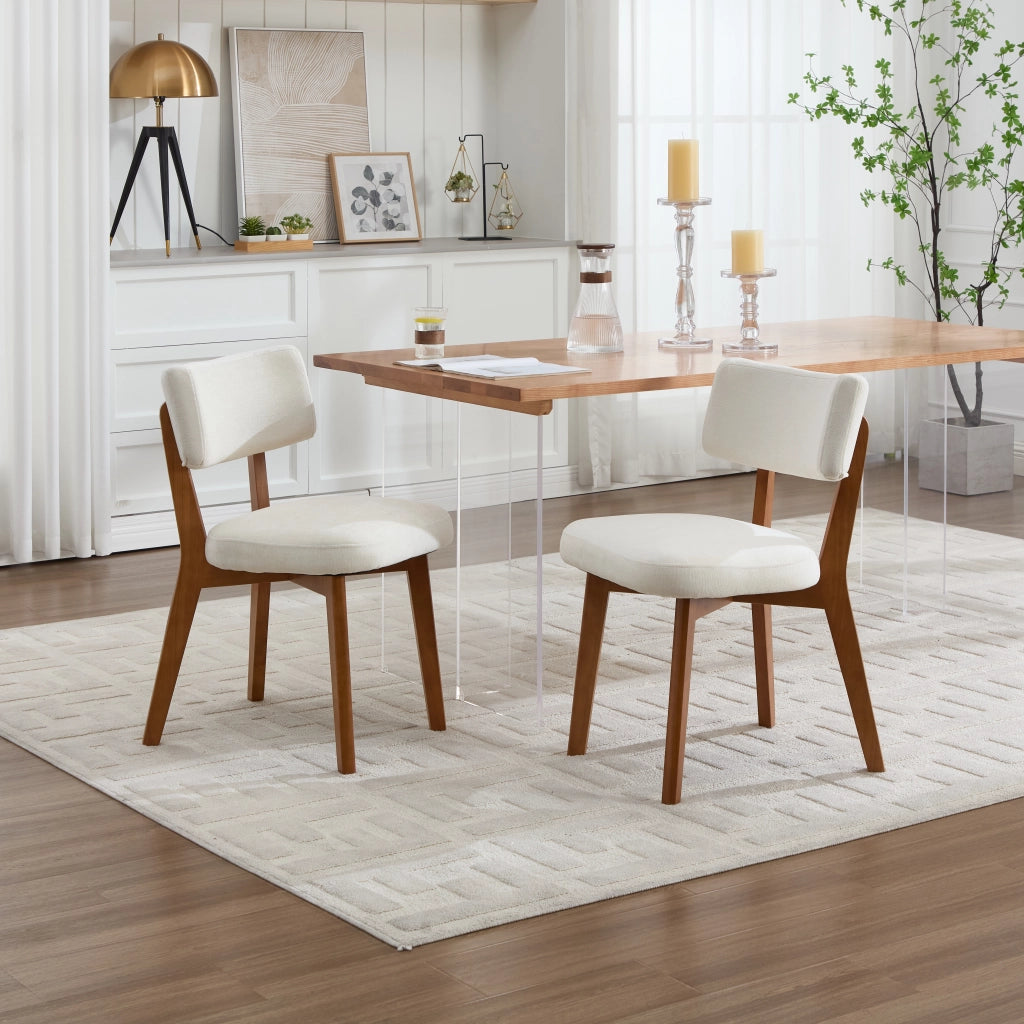 Sedie da Pranzo Set 2 Pezzi ¨C Xylo ¨C Tessuto Imbottite Gambe Legno Massello