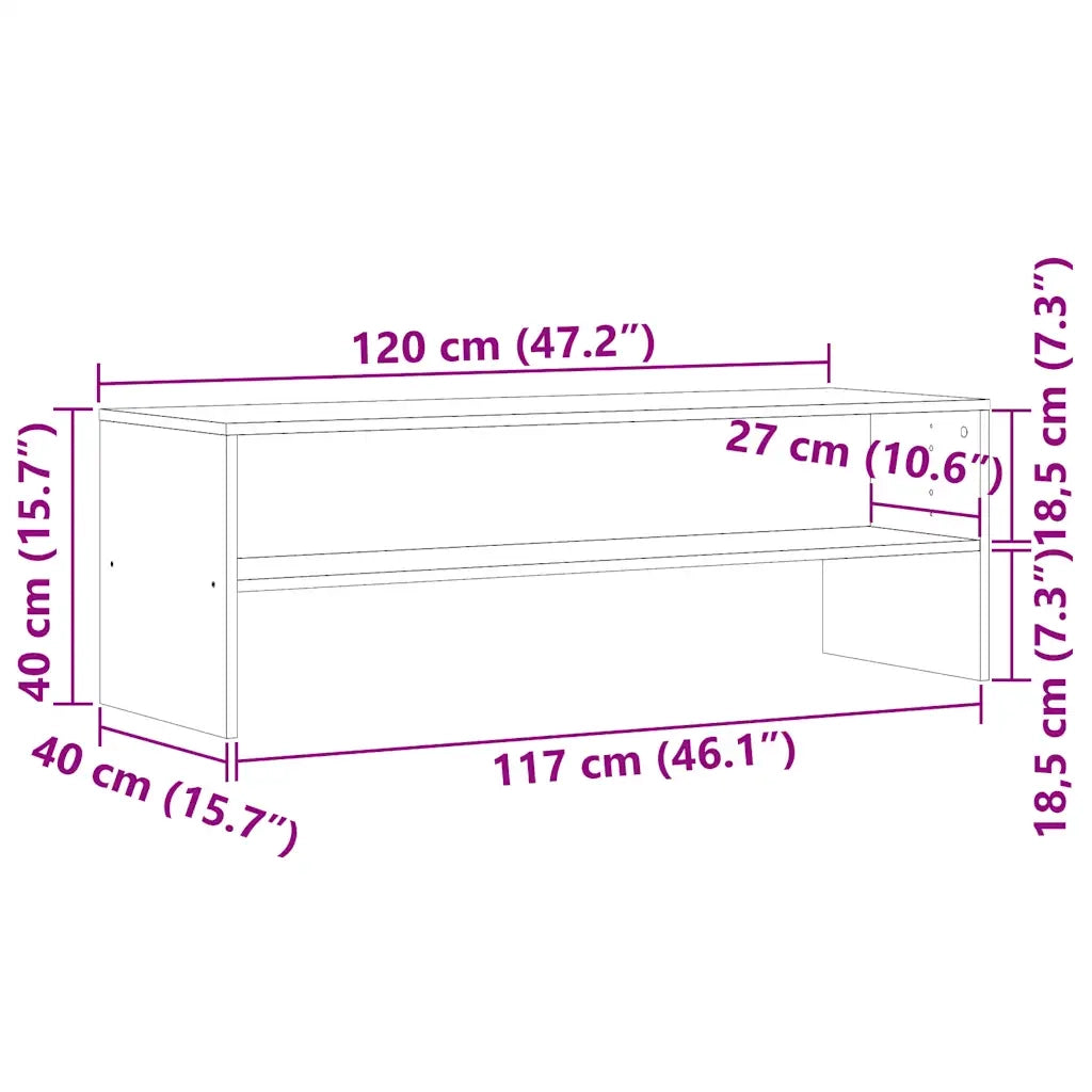 Mobile Porta TV Legno Vecchio 120x40x40 cm in Truciolato 855766