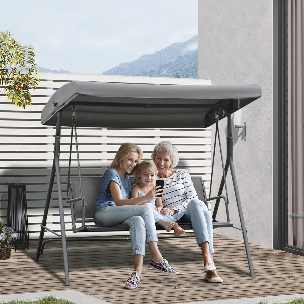 Amaca da Giardino 3 Posti ¨C Zephmum ¨C Grigio Tessilene Acciaio