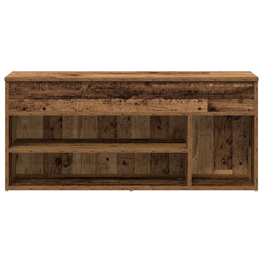 Scarpiera Legno Antico 102x30,5x45 cm in Legno Multistrato