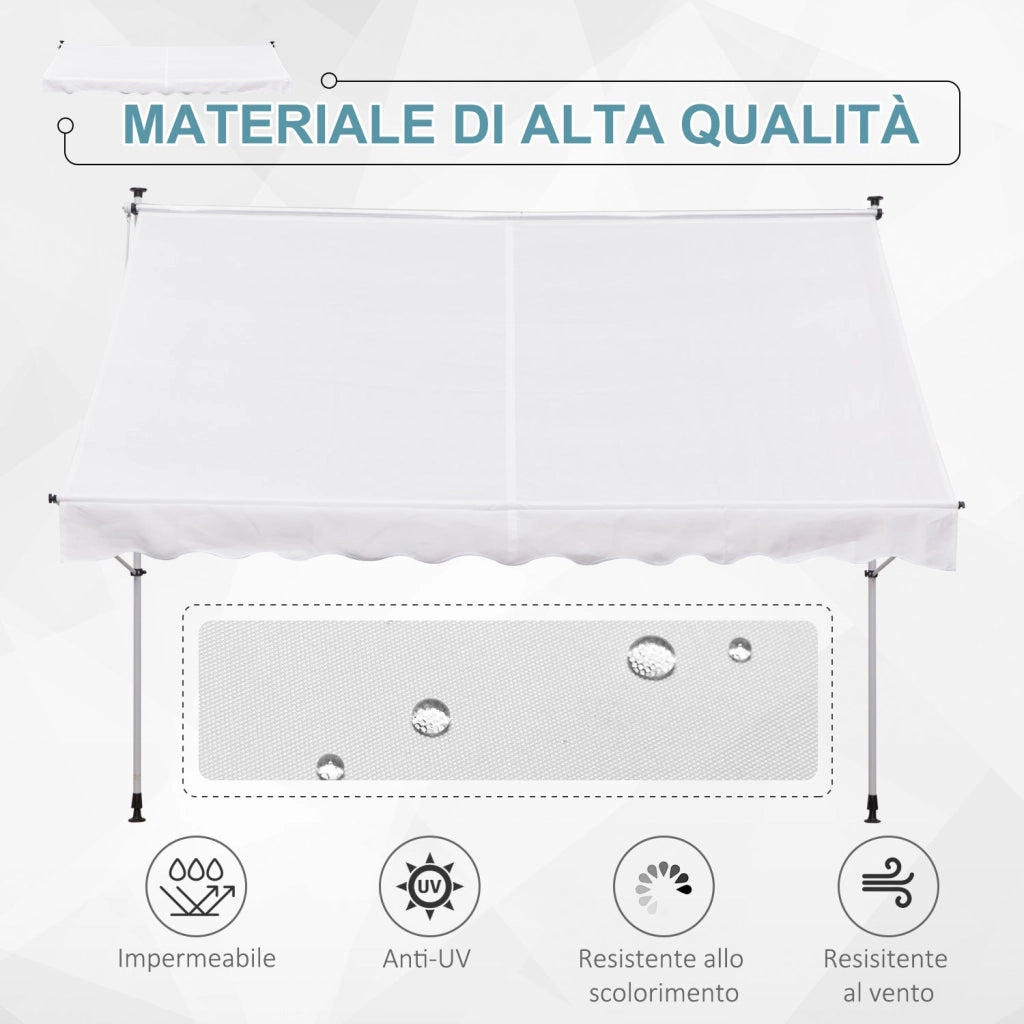 Tenda da Sole Avvolgibile 300x150cm  Casper Bianco