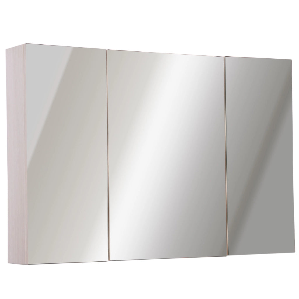 Specchiera da Bagno 3 Ante in Legno Rovere 90x60x13.5 cm