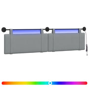 Testiera | Testata sospesa Con luce LED Grigio Chiaro Tessuto