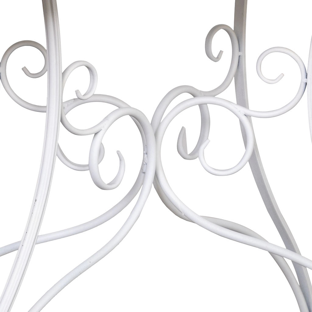 Mobile da ingresso in metallo invecchiato bianco 100x52x76