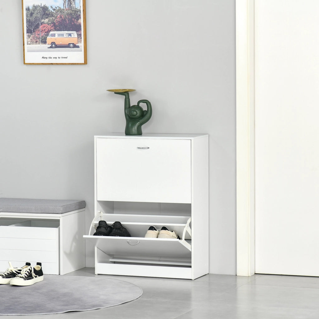 Armadio per Scarpe ¨C zephmum ¨C 60x24x80 cm, bianco, 2 ante