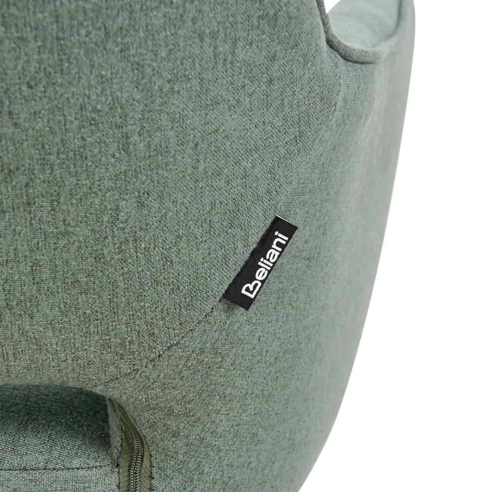 Set di 2 sedie girevoli da pranzo Tessuto verde con braccioli Schienale trapuntato Gambe in metallo nero Retro Transitional