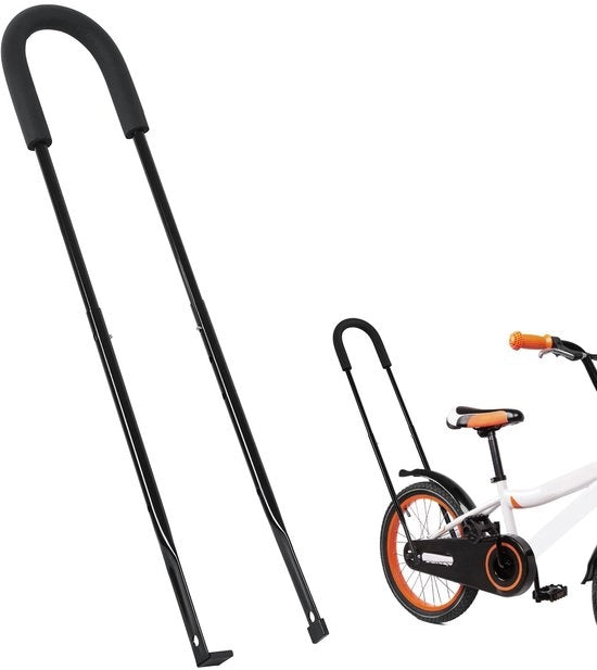 Barra di allenamento per bicicletta per bambini - Adattabile in altezza - Nera - 74 x 14.5 cm