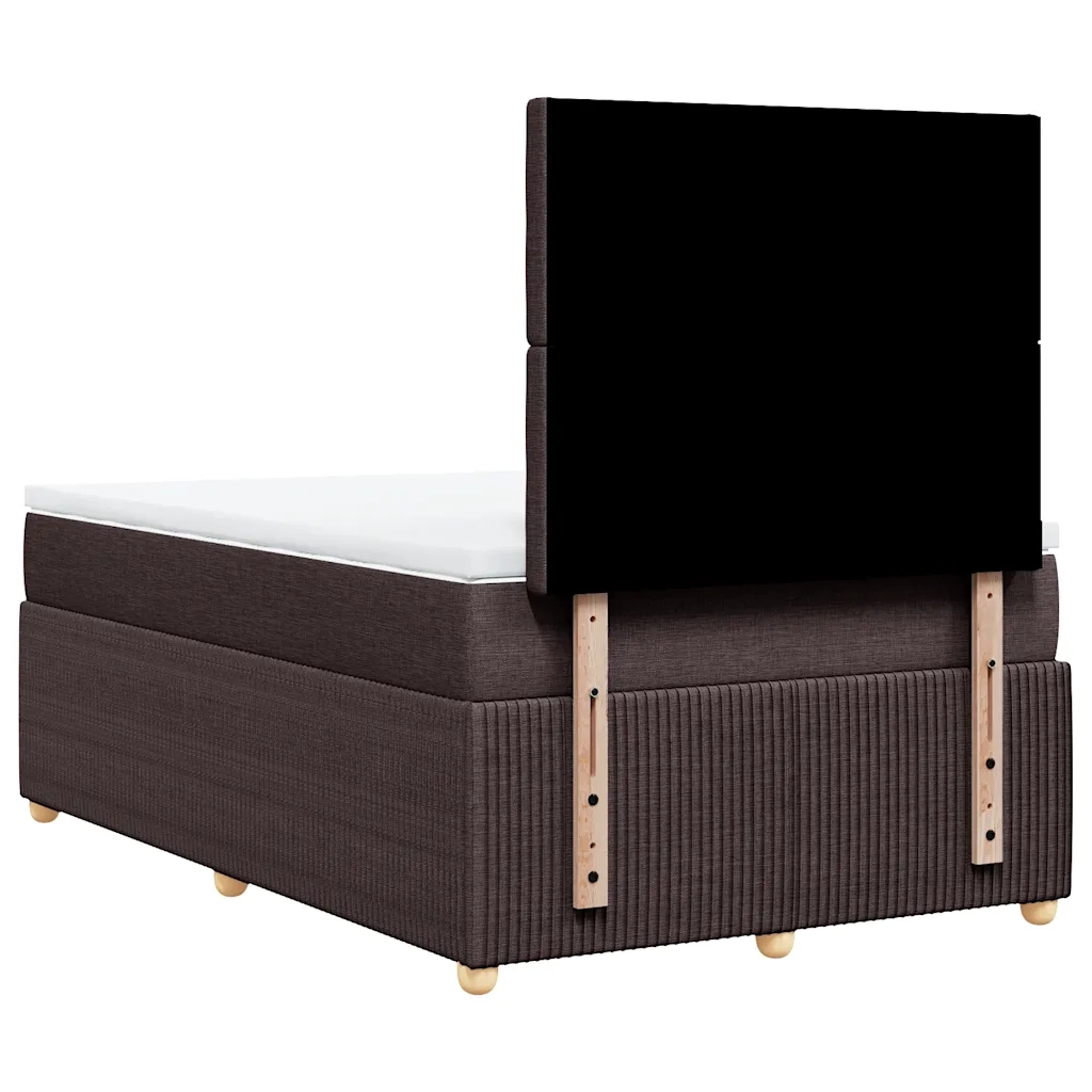 Giroletto a Molle con Materasso Marrone Scuro 120x190cm Tessuto 3294312