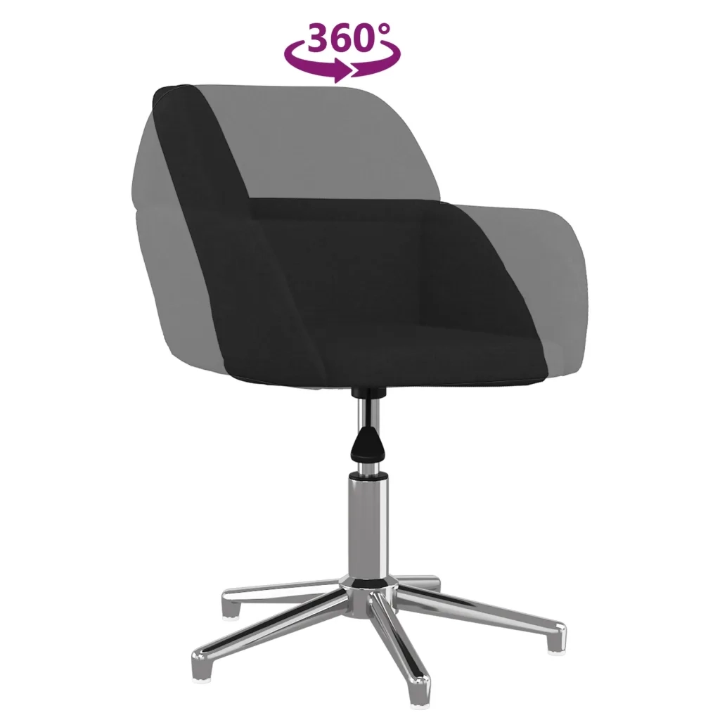 Sedie da Pranzo Girevoli 2 pz Nere in Tessuto 3103038