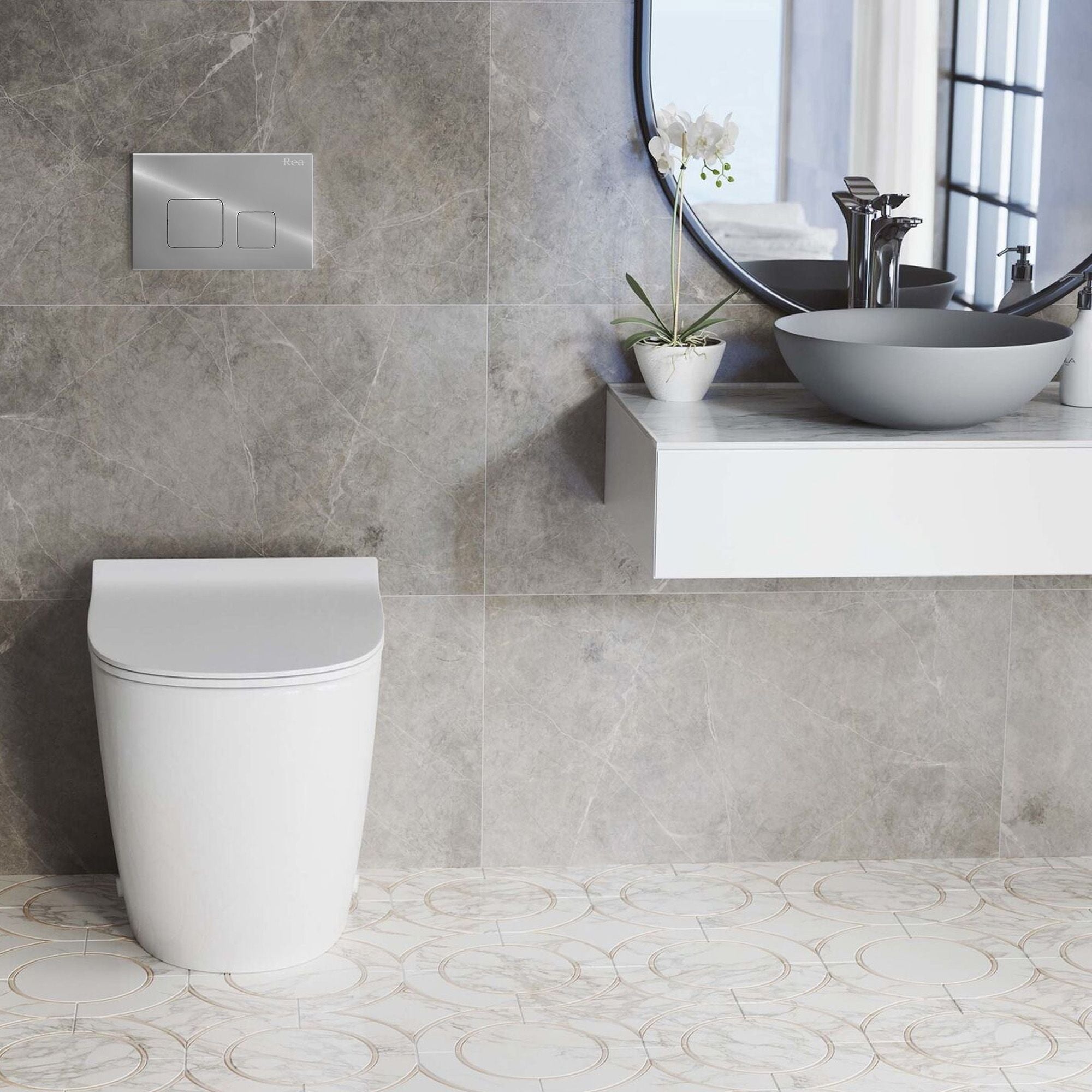 Supporto Da Incasso Per Vasi Wc Con Bottone F Cromo