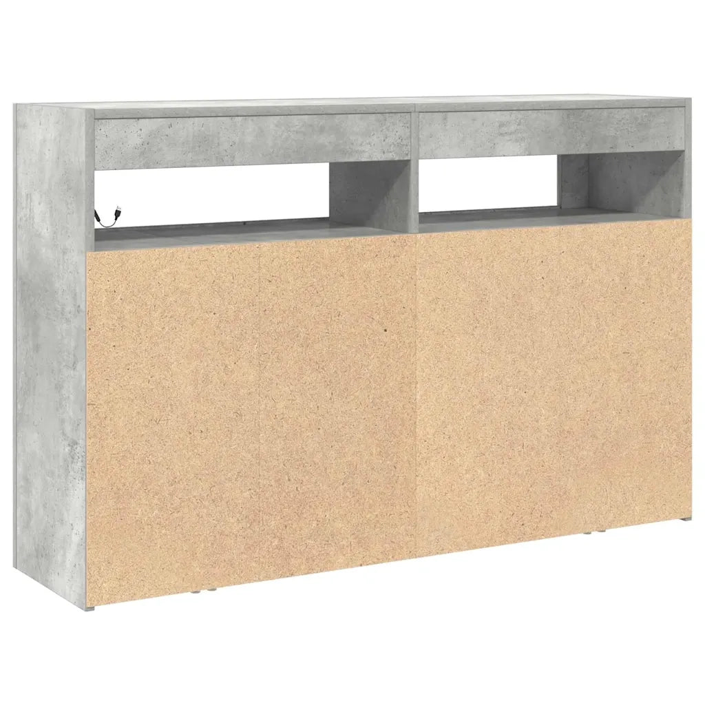 Credenza-Buffet-Armadio da cucina Grigio cemento 116 x 30 x 75 cm Legno multistrato