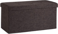 Panca sgabello pouf pieghevole contenitore poggiapiedi 76 cm lino marrone 13_0002337_5