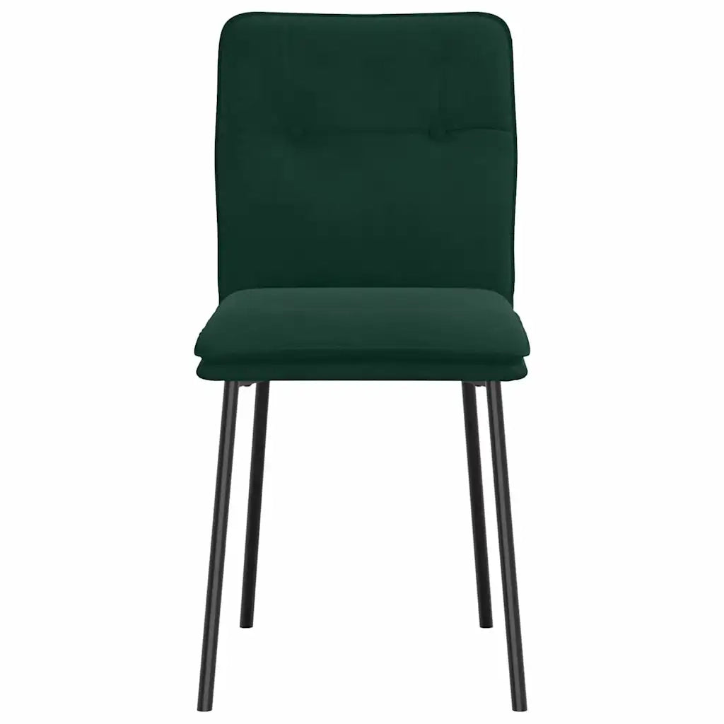 Sedie da Pranzo 6 pz Verde Scuro in Velluto