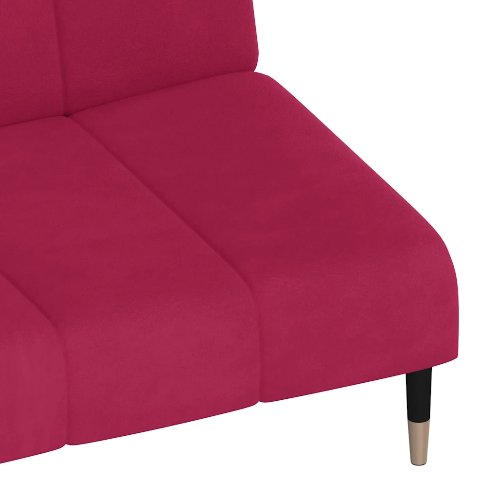 Divano Letto a 2 Posti Rosso Vino in Velluto 375879