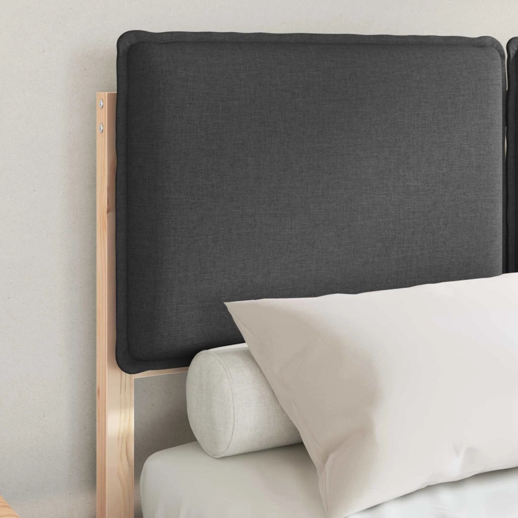 Letto con Testiera Rivestita Grigio scuro 120 x 200 cm