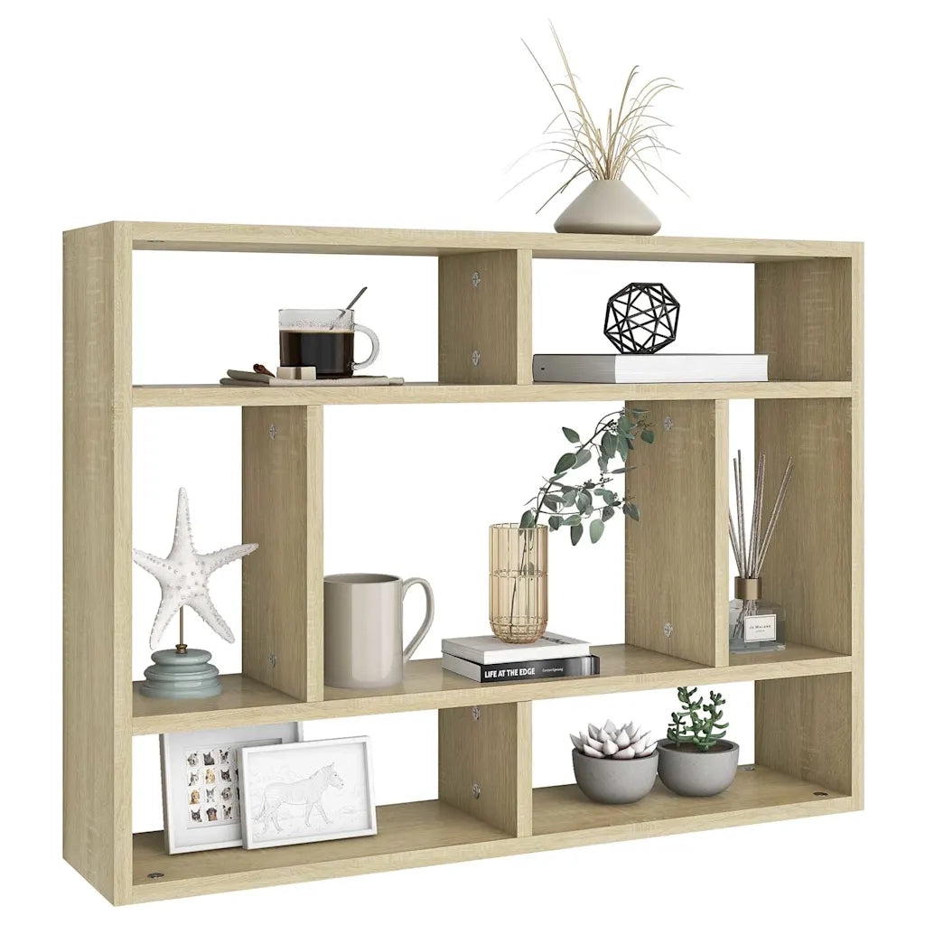 Scaffale a Parete Rovere Sonoma 75x16x55 cm Legno Multistrato 803005