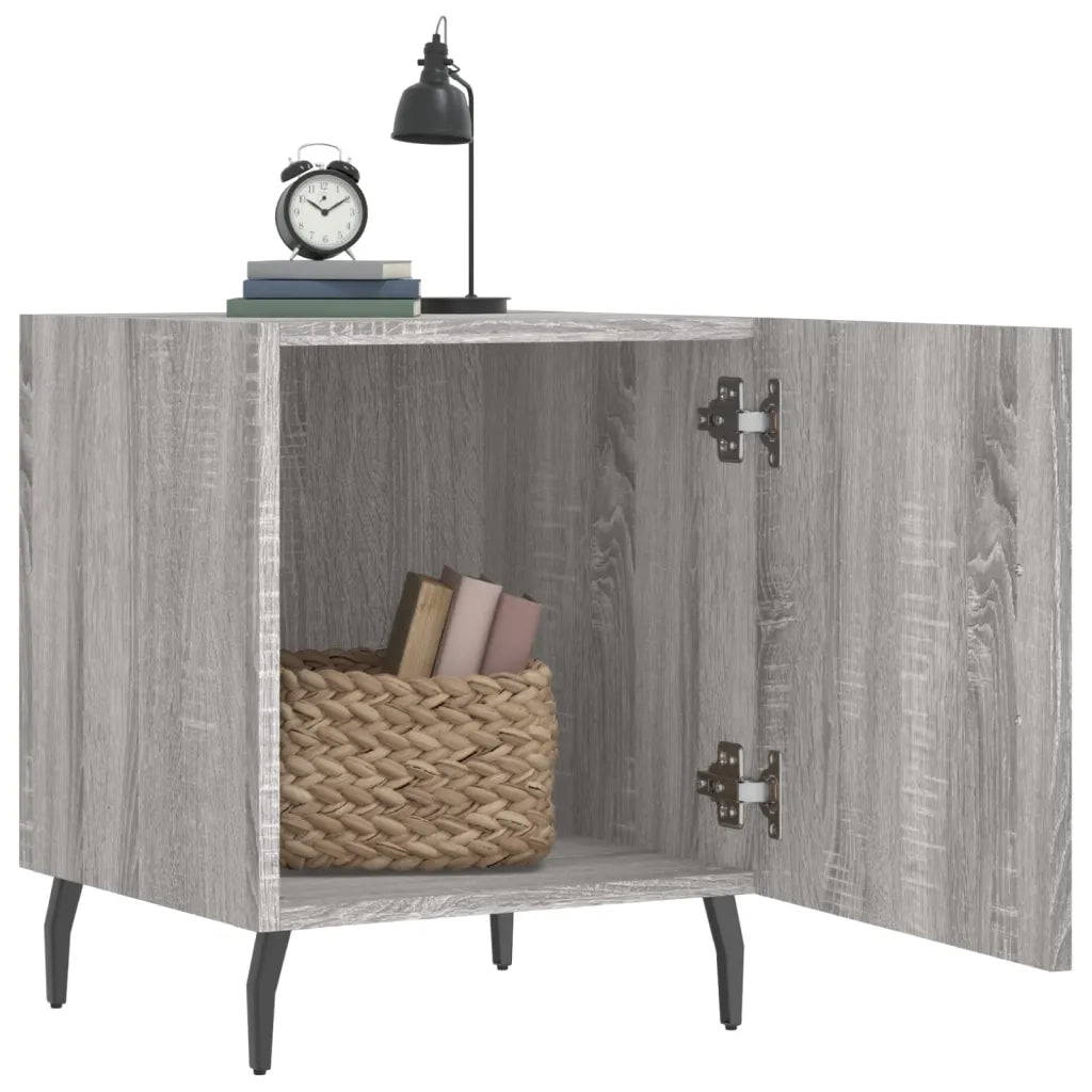 Set di 2 Comodini | Armadio da Notte | Mobiletto da notte Grigio Sonoma 40x40x50 cm in Legno Multistrato