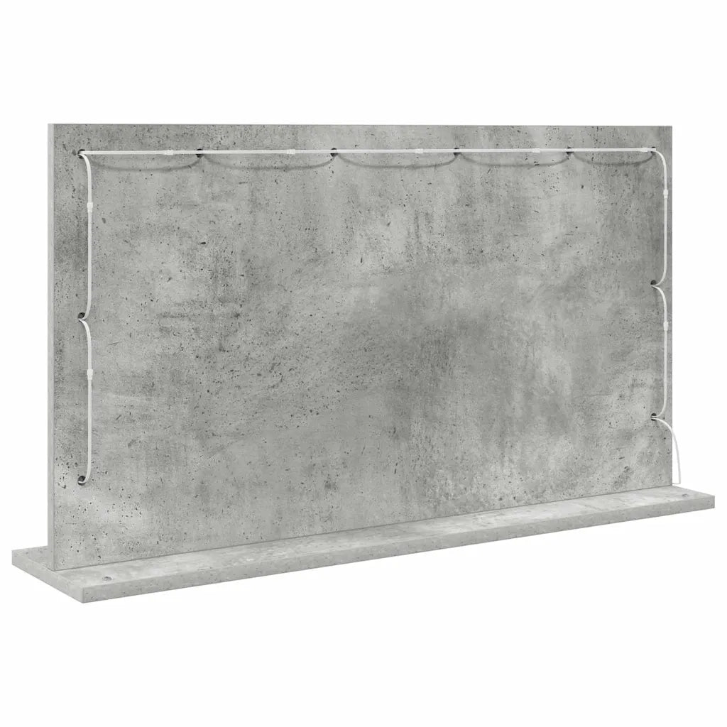 Specchio da Vanità Rettangolare Grigio cemento 80 x 45 x 18 cm 868320