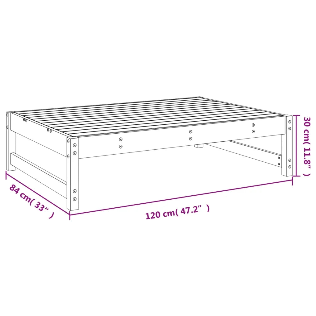 Sedia da giardino-Poggiapiedi da Giardino 120x80 cm Legno Massello di Pino Grigio 411039