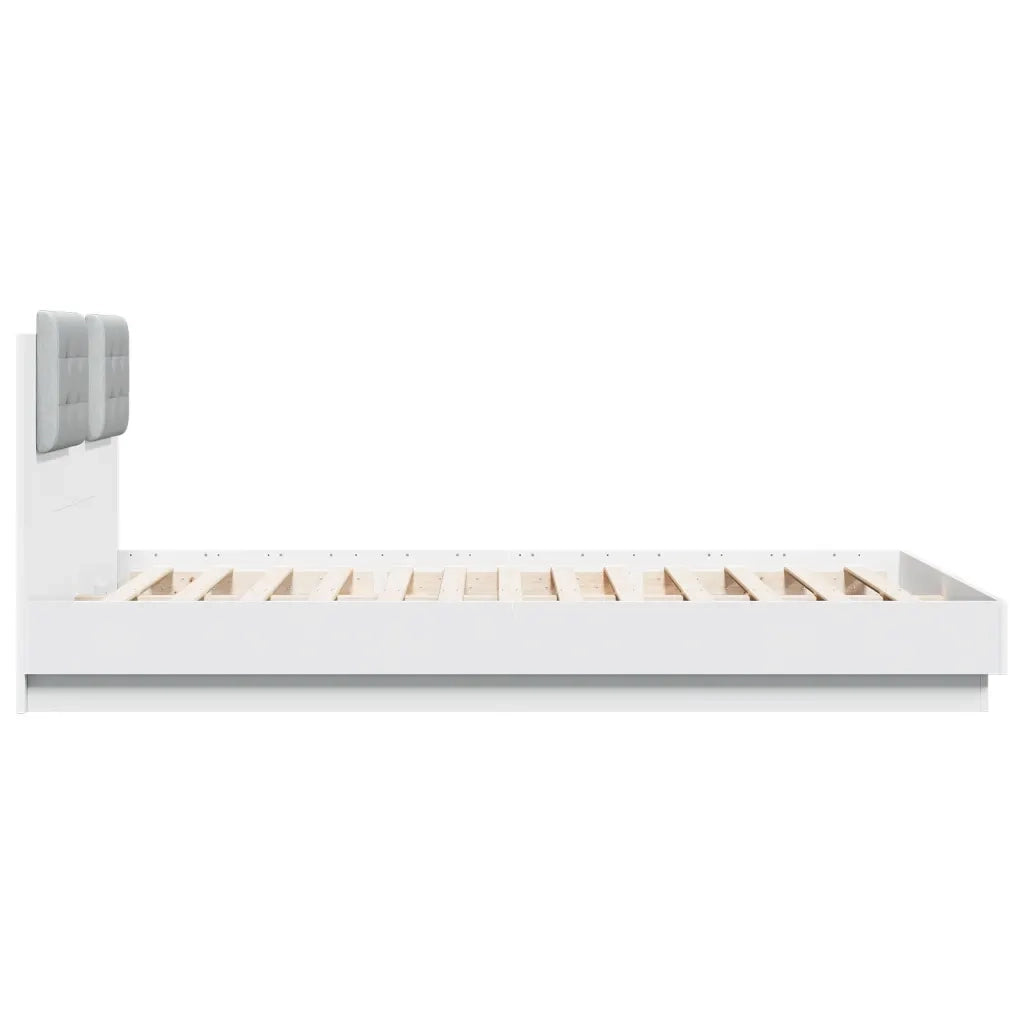 Giroletto con Testiera e LED Bianco 140x200 cm 3210010