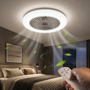 Plafoniera LED UFO con Ventilatore Integrato 60W 5460 Lumen Dimmerabile Telecomando Effetto Glitter Ø48 cm Ventola Silenziosa