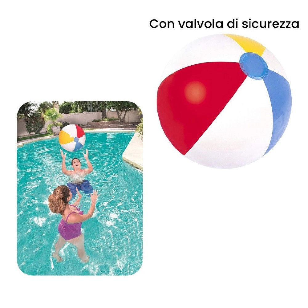 Trade Shop - Pallone Gonfiabile A Spicchi Colorati Spiaggia Mare Piscina Bambini 51 Cm 31021 -